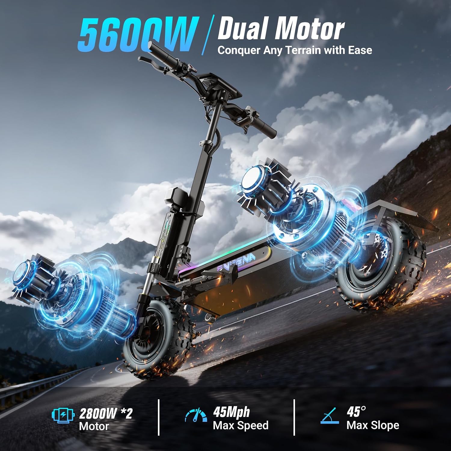 Electric Scooters Adults- 5600 - 60V 5600W Dual Motor Electric Scooter 评论和价格