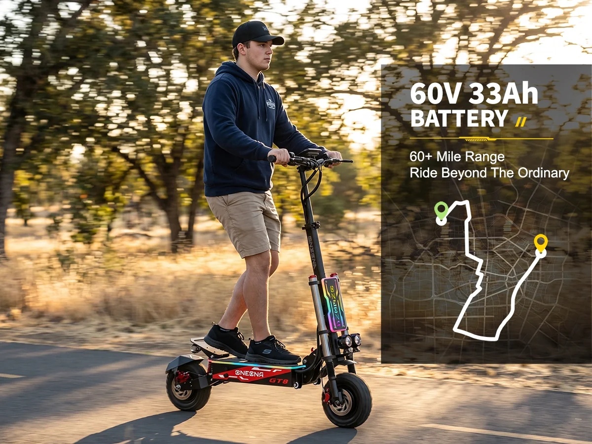 ONECNA NEW GT8PRO Adult Electr - 60V 5600W Dual Motor Electric Scooter 评论和价格